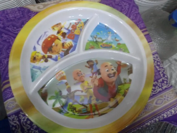 Melamine%20Baby%20Round%20Shape%20Divided%20Plate-1%20Piece%20Multi%20Color%20-%20Image%202
