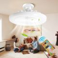 LED Light Fan E27 Converter Base Ceiling Fan Bedroom, Kitchen Toilet Smart Silent Ceiling Fan with Remote Control and Lighting. 