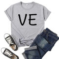 Combination Lo Ve Letter Print Couple T Shirt Short Sleeve O Neck Loose King Queen Tshirt Fashion Lovers Tee Shirt Tops Clothes. 