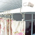 10Pcs Stainless Steel Curtain Clips with Hook Sturdy and Durable Window Curtain Hook Clips Home Window Accessories.