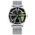 【Fashion】Lanz Watch Rotating Wheel Three-Dimensional Hollow Car Modification Gift Waterproof Luminous Middle East Asia Men'S Watch. 