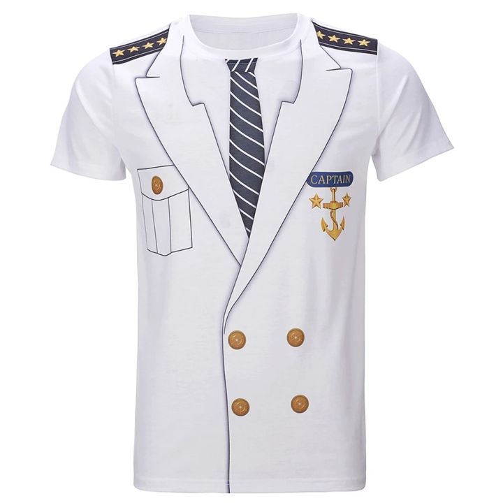 Men's Summer 3D Printed Captain T-Shirt Short Sleeve Clothing Casual Plus Size Cosplay Streetwear Fashion Outdoor Tees Tops
