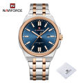 NAVIFORCE 9226 Men's Water Resistance Classic Quartz Watch Stainless Steel Band Wristwatches Business Fashion Casual Watch- Two Tone Blue. 