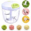 Eotia Large & Handy Quick Cutter/ Hand Cutter/Chopper For Kitchen, 5 Blade Stainless Steel, Pull String - 900 Ml - Vegetable Cutter. 