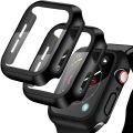 For Apple Watch 44mm Case + Tempered Glass for watch series 4/5/6 , Screen Protector Coverage Bumper Case for Apple Watch Series 4,5,6 44mm. 