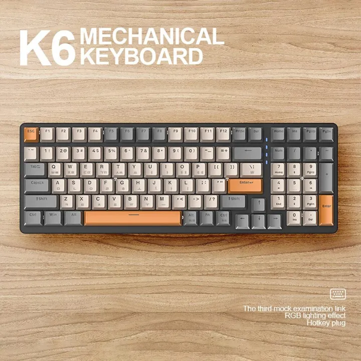 Gamer%20Keypad%20100%20Keys%20K6%20Hot-Swap%20Keyboard%20Type-C%20Bluetooth-compatible%20Personalized%20Keycap%20Multiple%20Light%20Effects%20for%20PC%20Desktop%20-%20Image%203