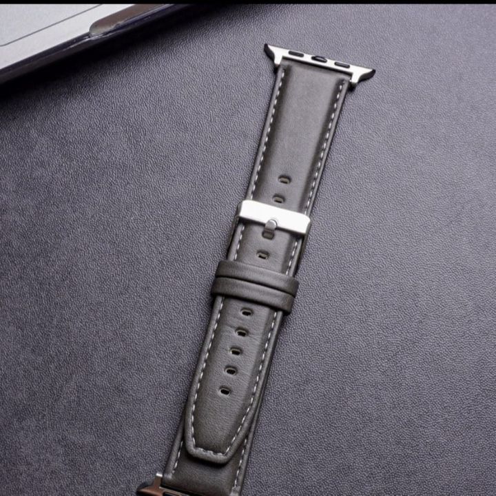 Leather with Silicone Strap Band for Apple Watch 42/49mm