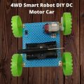 4WD Smart RO-BOT t Multi-Functional DIY DC Motor Car Chassis Kit  Single Layer Plastic Plate 90cm Kit Without  Battery Holder. 
