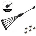 12V 4Pin Splitter 5V 3 Pin 1 To 4/3/2 Universal Mainboard ARGB Extension Cable With Adapter Pin For Mainboard DIY Tetuo. 