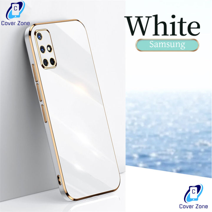 Cover Zone Samsung Galaxy A71 4G 6D Plating Soft Case Luxury Silicone Square Casing for Samsung A71 4G - Durable and Reliable - Phone Back Cover