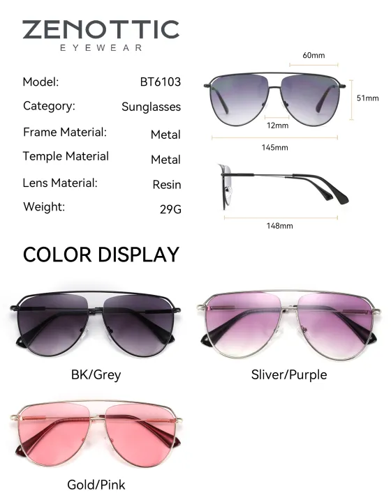 ZENOTTIC%202023%20Aviator%20Sunglasses%20Women%20Fashion%20Double%20Bridge%20Metal%20UV400%20Gradient%20Shades%20Sun%20Glasses%20-%20Image%205