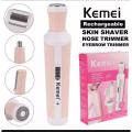 Kemei Km-3024 Multifunctional 4 In 1 Rechargeable Woman Body Shaver Eyebrow Nose Trimmer Set. 