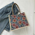 Sewing thread Tote bag Practical printing Splicing Shoulder bag canvas Commuter bag for Daily use Work bag Shopping bag Travel companion Fashion statement.