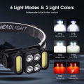 Outtobe Headlamp Mini Induction Headlight USB Rechargeable Headlights Free Adjustable Headlamps Waterproof Work Light Emergency Head-mounted Lamp for Camping Outdoor Running Fishing Hiking.