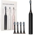 Rechargeable Sonic Electric Toothbrush for Adults and Kids, Deep Cleaning Whitening Toothbrush with 4 Replacement Brush Heads, 6 Brushing Modes, Smart 2-Minute Timer and IPX7 Waterproof Design.