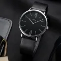 Men Watch Fashion Ultra-thin Simple Watches Men Waterproof Leather Strap Quartz Watch For Men Wristwatch.