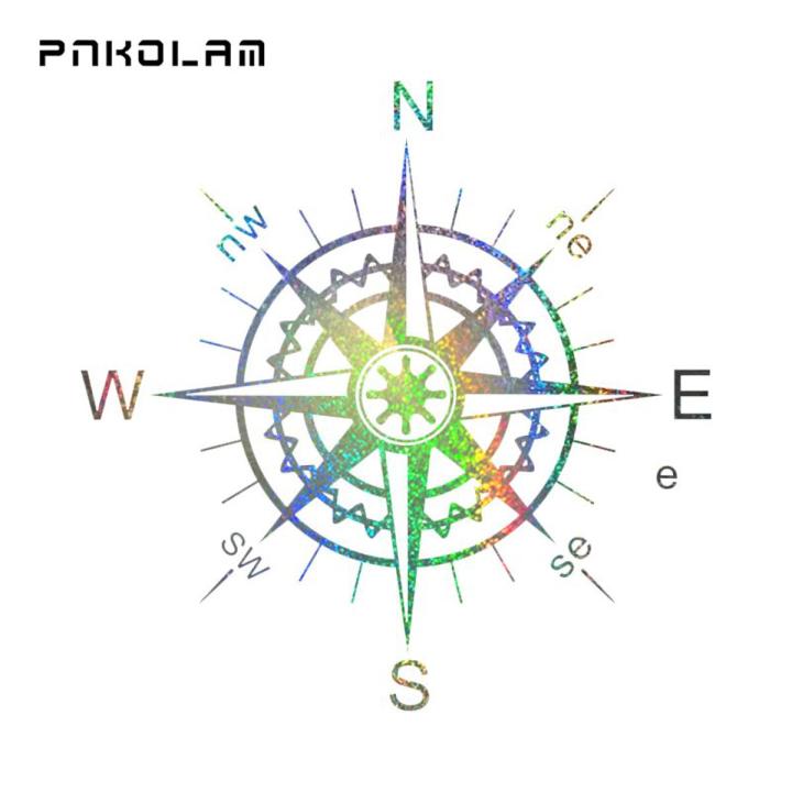 【Mary DAI Store】NSWE Compass Wind Rose Auto Decal Car Window Waterproof Interesting Fashion Car Stying Sticker