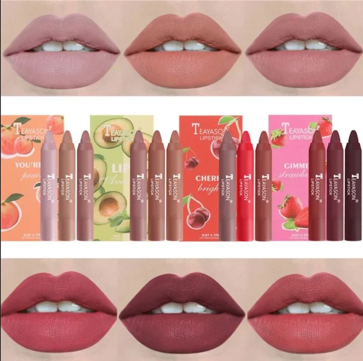 3pcs/set Velvet Matte Lipsticks Set Long Lasting Waterproof Red Nude Lip Stick Tint Pen Natural Makeup Beauty Cosmetic