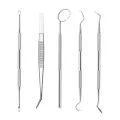 Dental Mouth Mirror Stainless Steel Tweezers Elbow Probe Dentist Instrument Teeth Cleaning Whitening Dentistry Tools Set.
