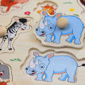 Wooden mixed batch children's building blocks puzzle toy wooden nail hand grab board. 