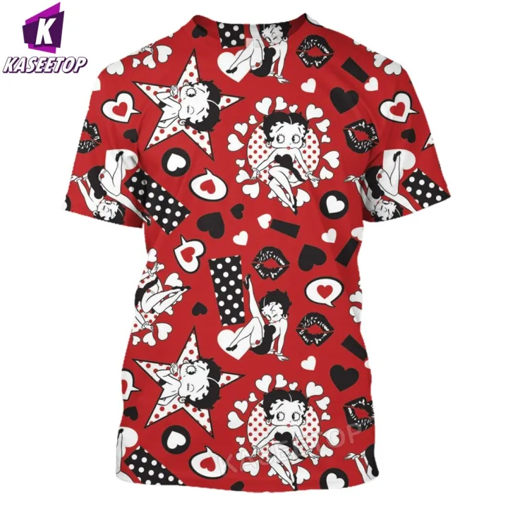 %E3%80%90Alien%20Alien%E3%80%91%20Men/Women%203D%20Print%20T%20Shirt%20Cartoon%20Anime%20Betty%20Boop-S%20Gril%20Short-Sleeved%20Plluover%20Sports%20Summer%20Casual%20Student%20Top%20Shirt%2004%20-%20Image%202