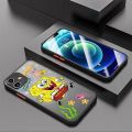 Cute S-SpongeBob Phone Case for Apple iPhone 15 Pro Max 13 14 Plus 12 Mini 11 Pro XR 8 SE 7 6S XS MAX Matte Shockproof Cover. 