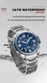 NAVIFORCE NF9215S DAY AND DATE EDITION Men's Stainless Steel Silver Blue Color Luxury Quartz Fashion Watch Male  Wrist Watch-Silver and Blue. 