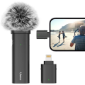 ULANZI WM-10 Wireless Lavalier Microphone, 2.4GHz Mini Lapel Mic, 10M Transmission for Video Recording, Vlogging, Interview Handheld Wireless Microphone Handle Grip Stick Plug and Play Handle Adaptor for MIH Bee Street Interview Wireless Microphone.