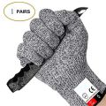 Fishing Anti Cut Gloves GMG Non-slip HPPE Anti-cut Level 5 Safety Work Gloves Cut Resistant Gloves For Kitchen Garden.