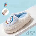 Kawaii Cartoon Anime Doraemon Children's Cotton Slippers Autumn and Winter Baotou Home Girls and Boys Cute Cotton Slippers.