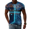 O-neck Casual Top 3D Printing Electronic C Men's T-shirt Summer Creative Breathable Fitness Street Oversized T-shirt. 