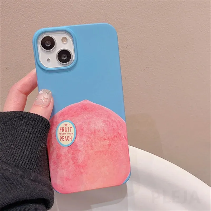 Cute Peach Painting Phone Case for apple iPhone 14 Plus 11 12 13