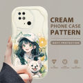 YYDS for Redmi 10C Back Cover Cute Fruit Girl Case Cream Texture Wavy Edge Soft Silicone Mobile Cover. 