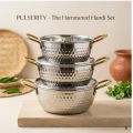 Premium Hammered Gold Cookware Set | Exclusive Gold-Pepper Kadai Set.