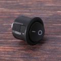 LKPCIGCXM 20 Pcs SPST Black Button On/Off Round Rocker Switch AC 6A/125V 3A/250V. 