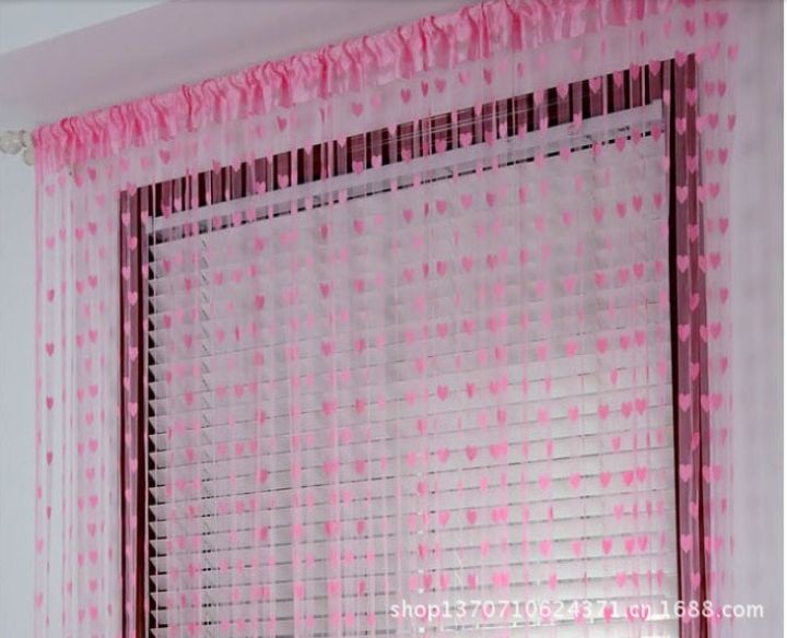 Pink%20%20colour%20Love%20Heart%20Shaped%20Net%20Curtain/Porda%20-%20Image%206