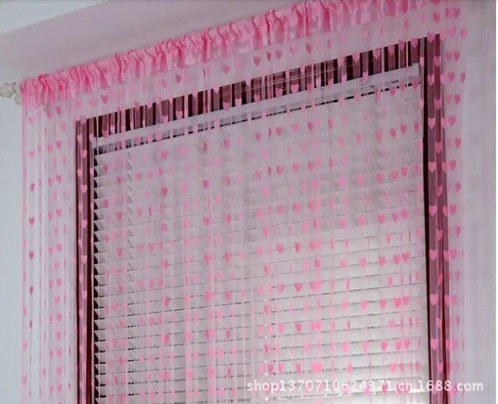 Pink%20%20colour%20Love%20Heart%20Shaped%20Net%20Curtain/Porda%20-%20Image%206