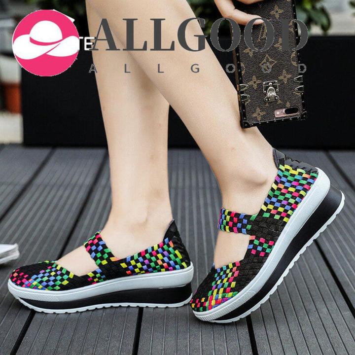 Sandals for Women  Korean Shoes for Women Black Shoes for Women Wedge Shoes Bohemia Style Woven Shoes Flat shoes for women