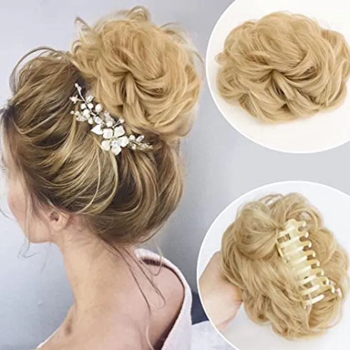 Messy%20Hair%20Bun%20Curly%20Bun%20Donuts%20Hair%20Bun%20Pad%20Hair%20Extension%20Clip%20Hair%20Ring%20Synthetic%20Women's%20-%20Image%204