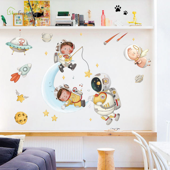 Creative%20Cartoon%20Astronaut%20Wall%20Stickers%20For%20Kids%20Rooms%20Baby%20Boy%20Bedroom%20Wall%20Decoration%20Home%20Decor%20Self-adhesive%20Vinyl%20Stricker%20-%20Image%202