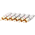 RCA Male Plug Adapter, Audio Phono Gold Plated Solder Connector,Hi End - 18-Pack,Silver.