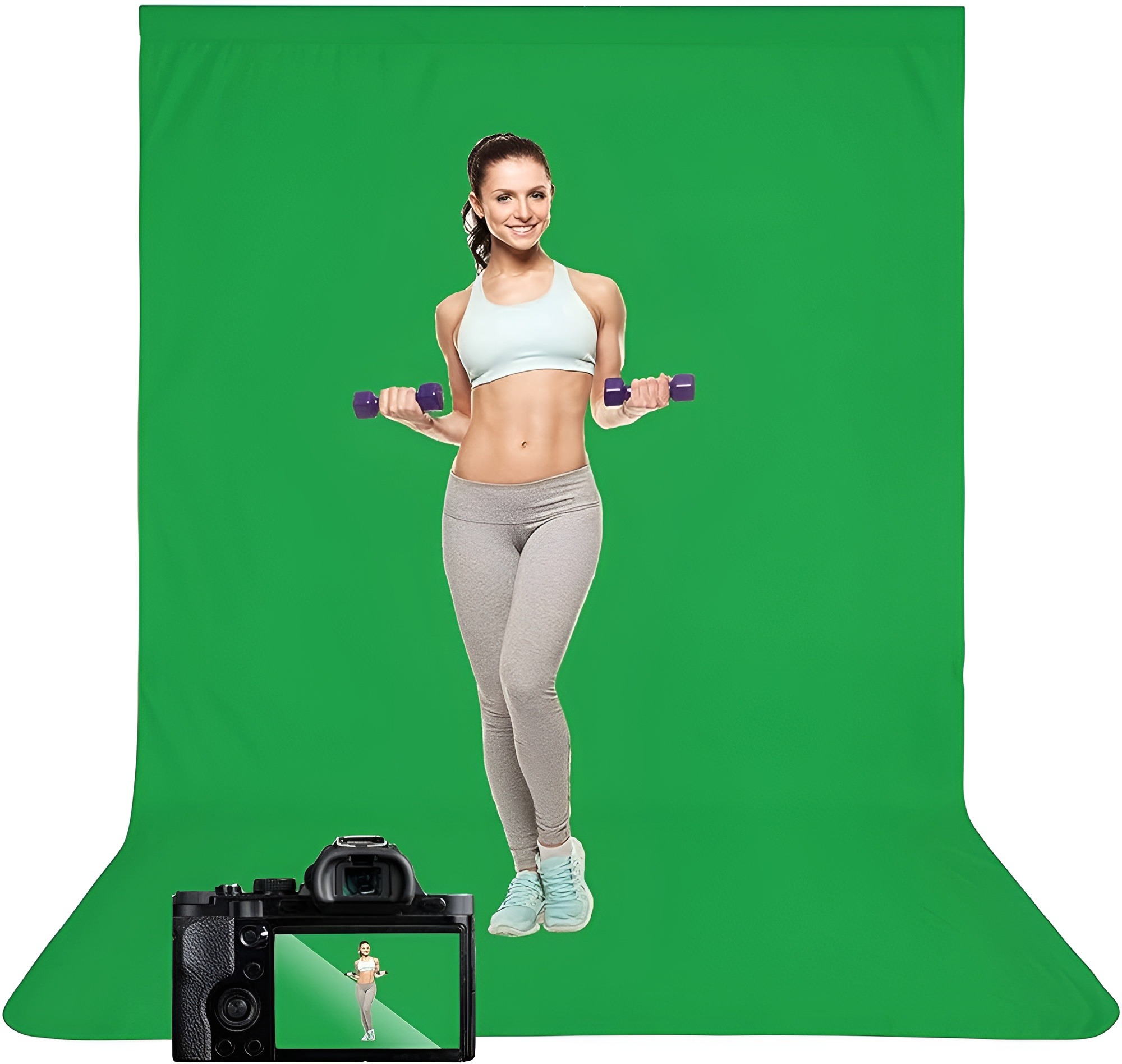 Background 8x12ft Non-Woven Fabric Solid Color Green Screen Photo Backdrop Studio Photography