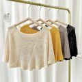 Womens Loose Crochet Tops Hollow Lace Out Cotton Shrug Poncho Shawl Wrap Crewneck Summer Beach Cover Up Shoulders Warm Shawl. 