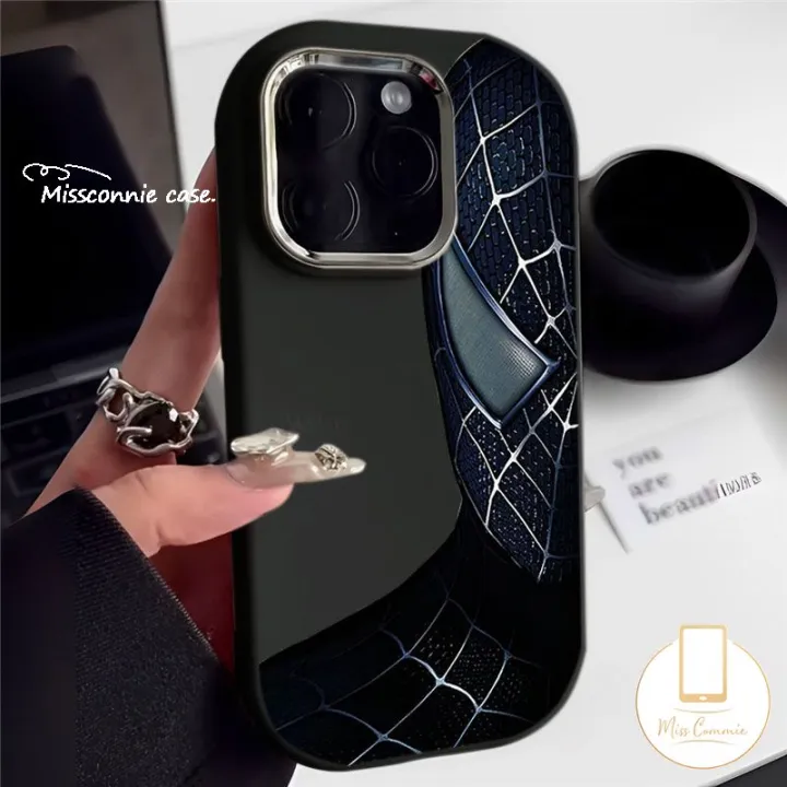 MissConnie%20Trend%20Brand%20Marvel%20Spider-Man%20Phone%20Case%20Compatible%20for%20IPhone%20Air%2017%2016%2011%2012%2014%2015%2013%20Pro%20Max%207Plus%208%207%20Plus%20XR%20X%20XS%20Max%20Creative%20Fashion%20Cool%20Plating%20Metal%20Lens%20Soft%20Cover%20-%20Image%202