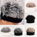Creative Wig Hat Funny Short Hair Caps For Women Men Novelty Street Hip Hop Beanie Hat Spiked Fake Hair Funny Retro Caps. 