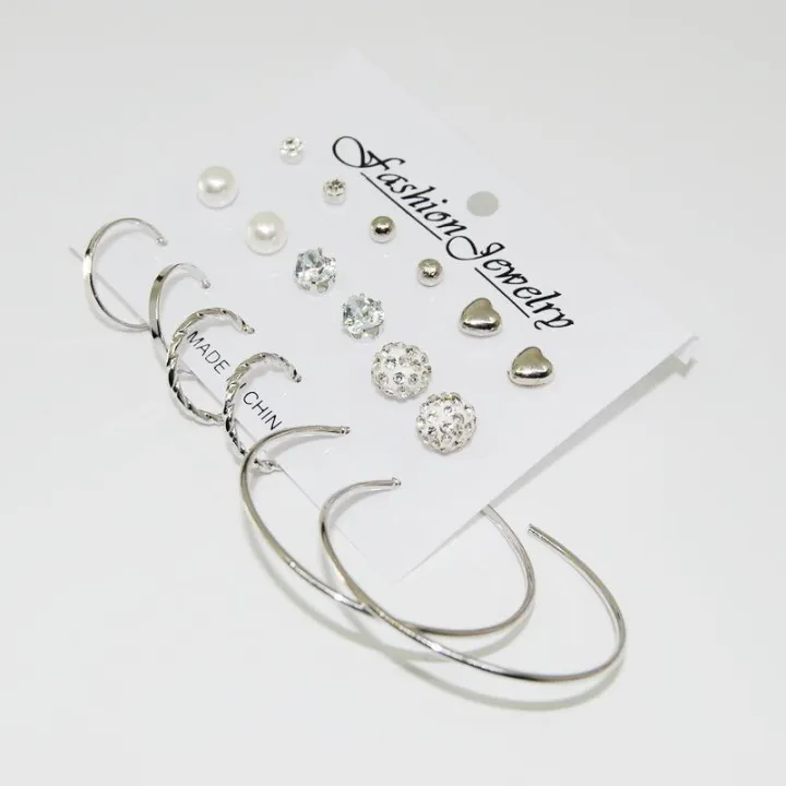 Trendy%2012%20Pairs%20=%2024%20Pcs%20Crystal%20Stud%20Earrings%20for%20Women%20New%20Collection%20-%20Square%20Ball%20Heart%20Small%20Earrings%20for%20Girls%20Simple%20Stylish%20-%20Earring%20for%20Women%20-%20Kaner%20Dul%20-%20Image%207