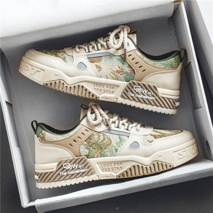 Guochao men's shoes 2023 new summer breathable and versatile niche original casual sneakers with thick soles and anti-slip sports trendy shoes