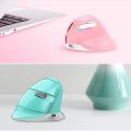 (COD) DELUX M618Mini Colorful Wireless Luminous Vertical Mouse Bluetooth Rechargeable Vertical Mouse. 