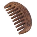 Pocket Wooden Comb Natural Black Gold Sandalwood Super Wide Tooth Wood Combs No Static Lice Beard Comb Hair Styling. 
