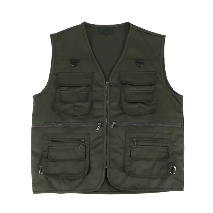 Men's%20Fishing%20Vest%20with%20Multi-Pocket%20Zip%20for%20Photography%20/%20Hunting%20/%20Travel%20Outdoor%20Sport%20-%20Green%20,%20XXL%20-%20Image%203